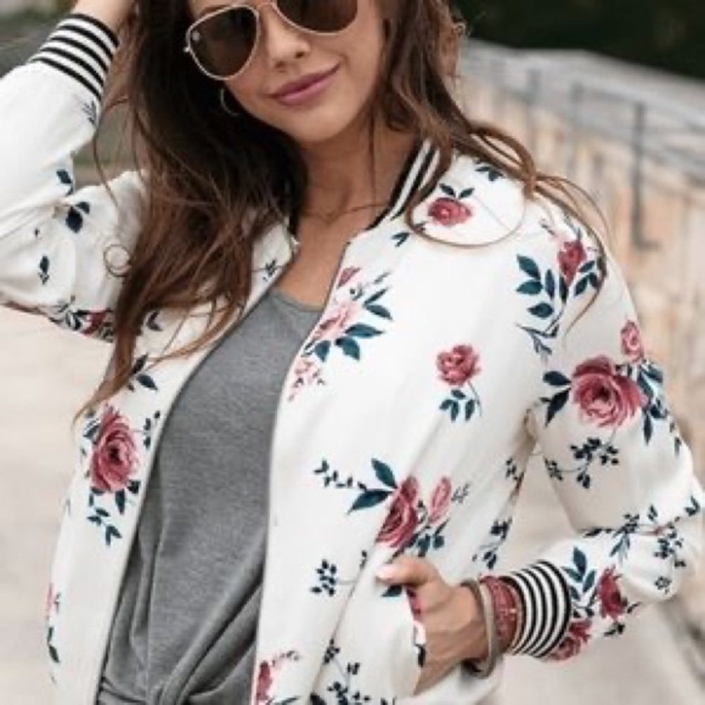 Floral bomber jacket